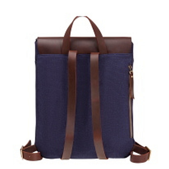 Рюкзак Dr.Koffer из канваса и натуральной кожи синий