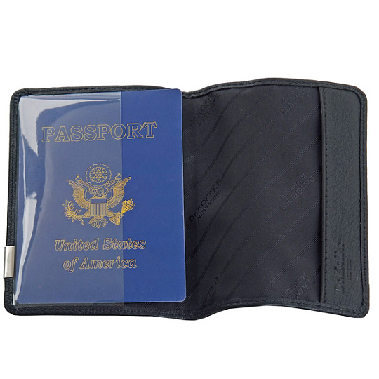 Обложка для паспорта из зернистой черной кожи Dr.Koffer X244512-01-04
