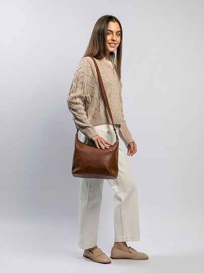 Сумка через плечо Dr.Koffer из натуральной кожи коричневая