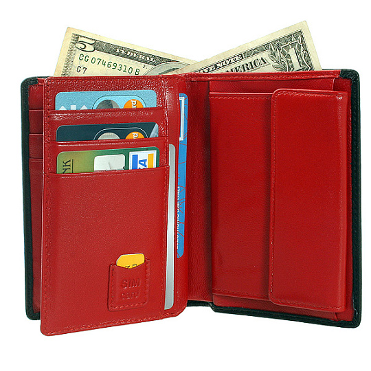 Портмоне Dr.Koffer из натуральной кожи красное