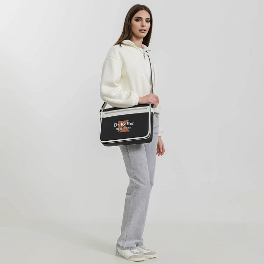 Деловая сумка Dr.Koffer из натуральной кожи черная