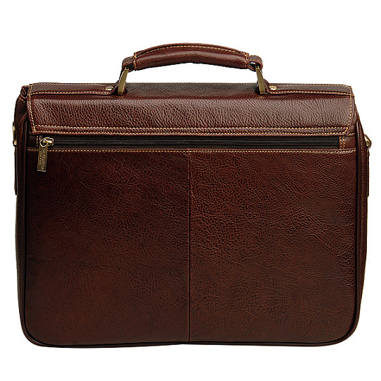 Портфель Dr.Koffer из натуральной кожи темно-коричневый