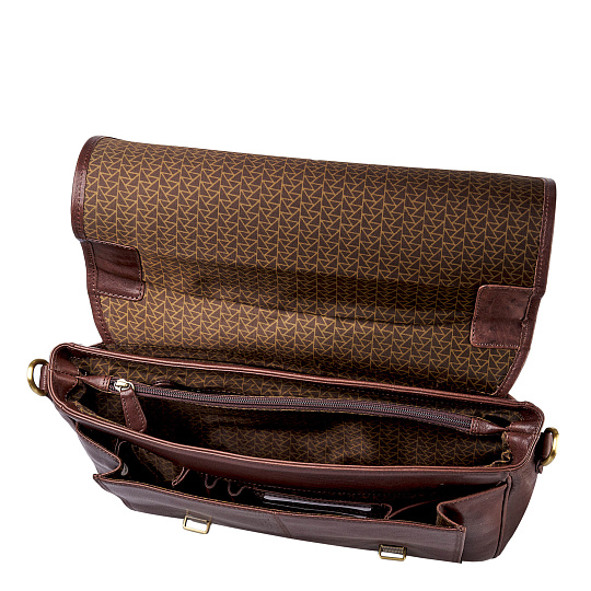 Портфель Dr.Koffer из натуральной кожи темно-коричневый