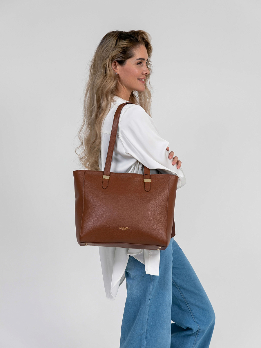 Женская сумка Dr.Koffer из натуральной кожи серая