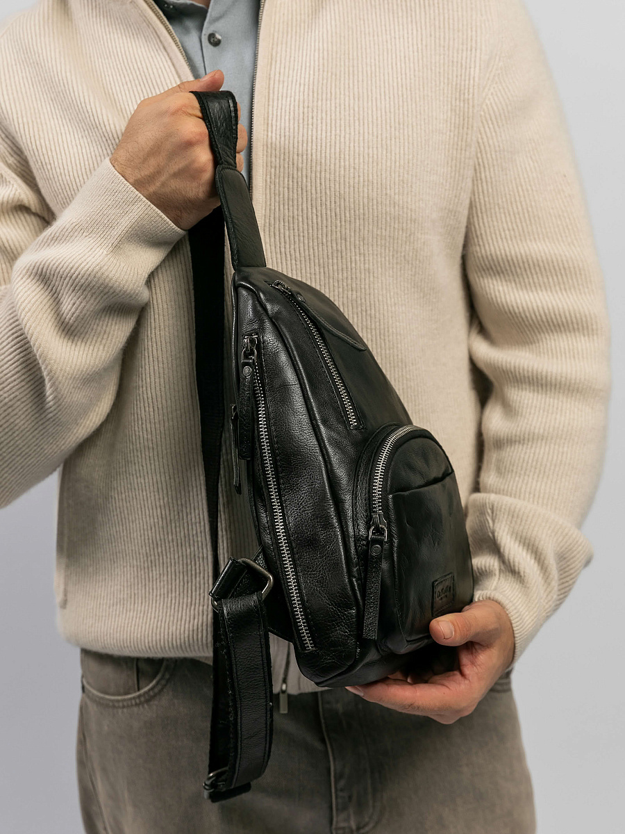 Рюкзак Dr.Koffer из натуральной кожи черный