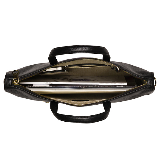 Деловая сумка Dr.Koffer из натуральной кожи черная