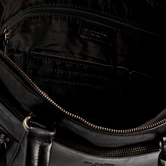 Деловая сумка Dr.Koffer из натуральной кожи черная