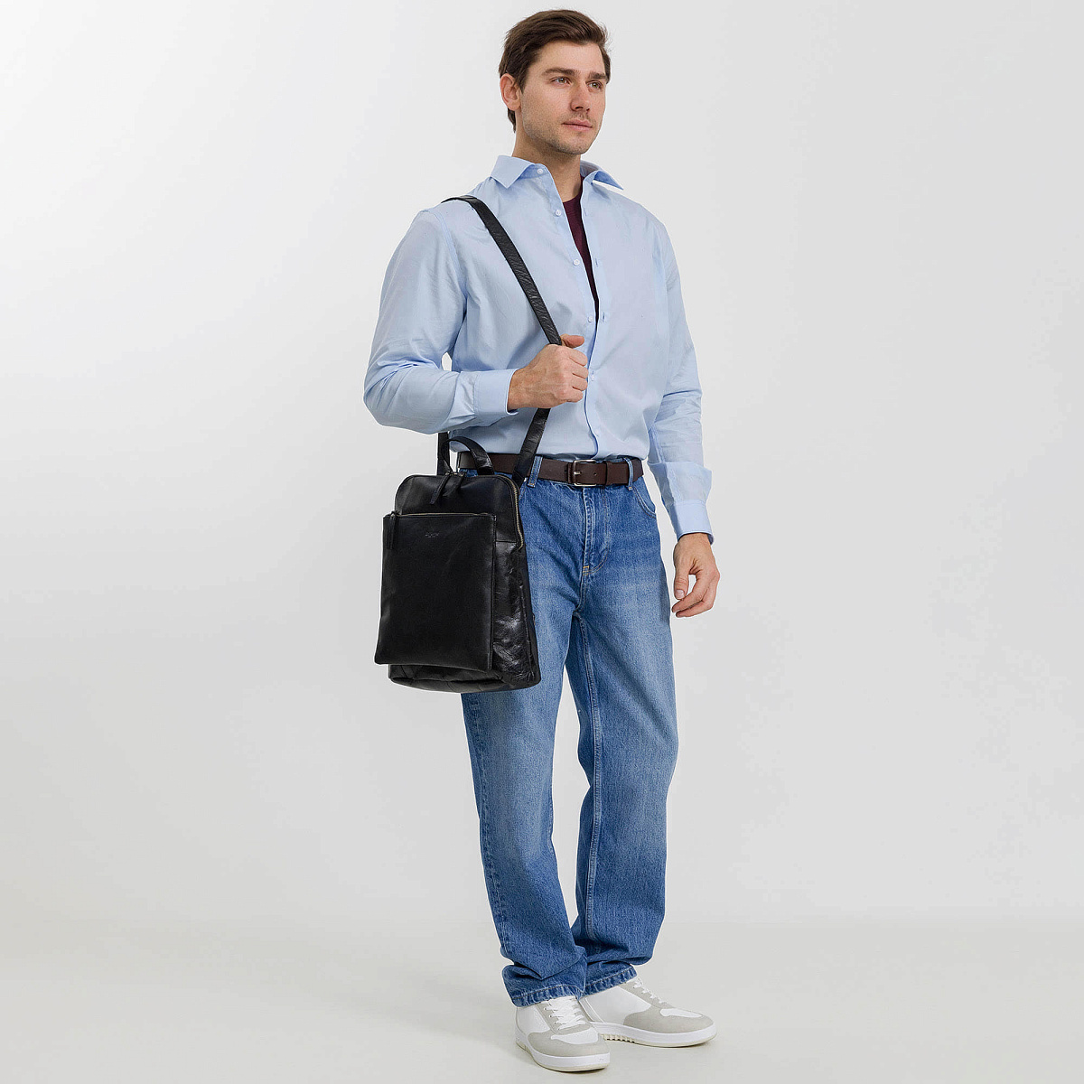 Рюкзак Dr.Koffer из натуральной кожи черный