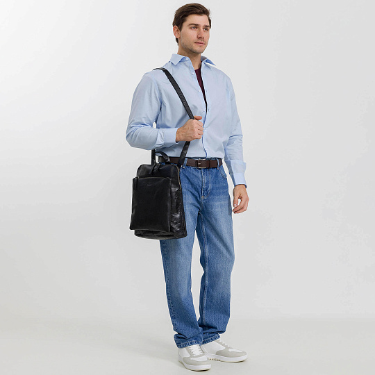 Рюкзак Dr.Koffer из натуральной кожи черный