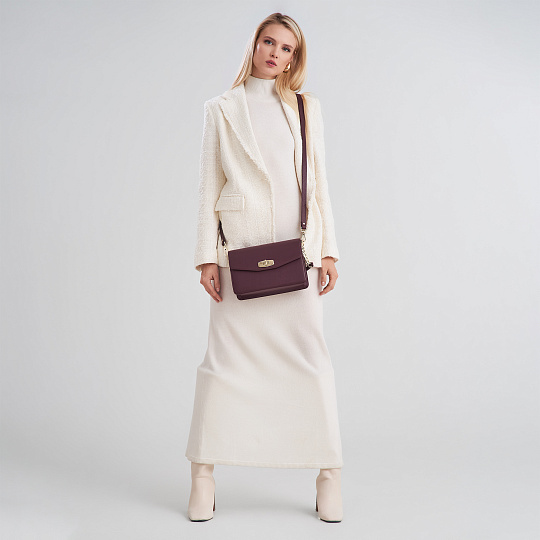 Женская сумка  Dr. Koffer из натуральной кожи бордовая