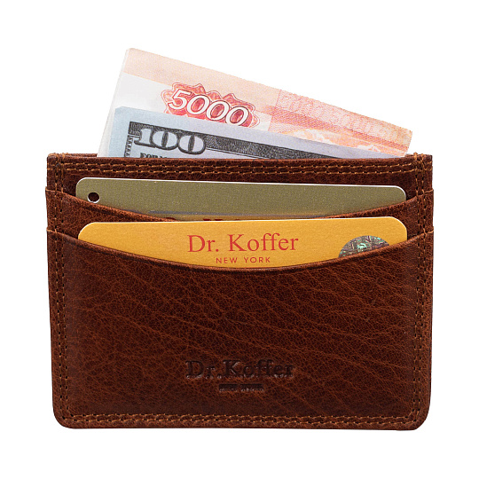 Кредитница Dr.Koffer из натуральной кожи коричневая