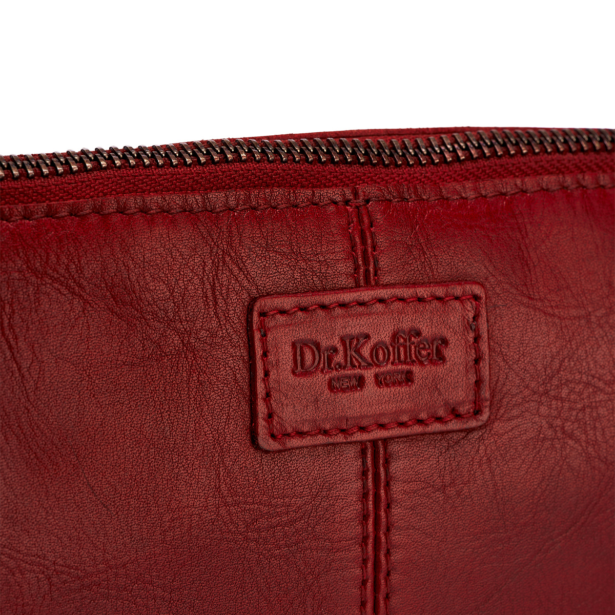 Сумка через плечо Dr.Koffer из натуральной кожи красная
