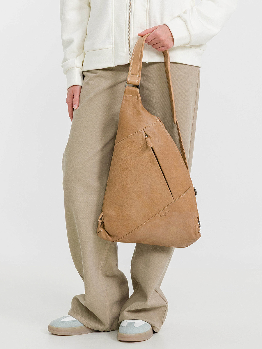 Рюкзак Dr.Koffer из натуральной кожи бежевый