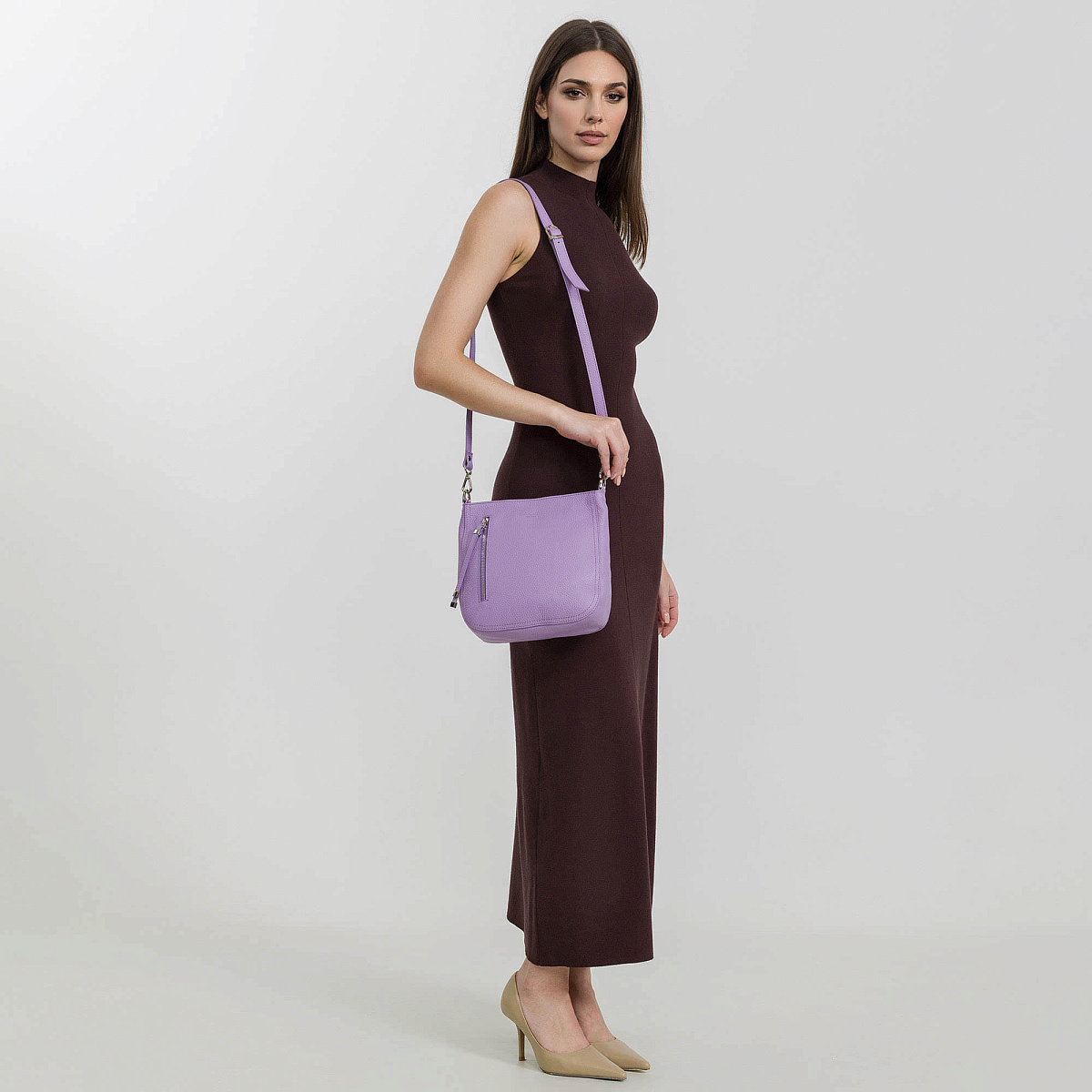 Женская сумка Dr. Koffer из натуральной кожи розовая