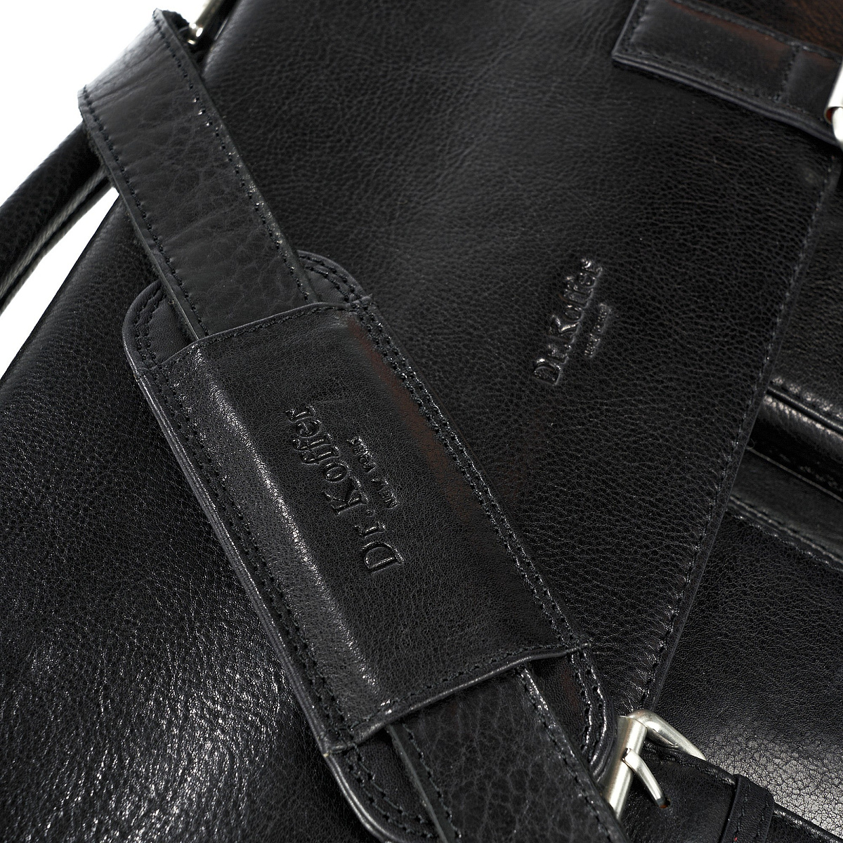 Портфель Dr.Koffer из натуральной кожи черный