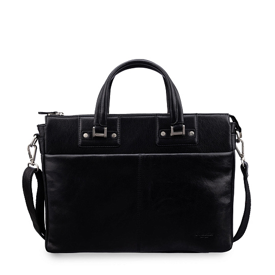 Деловая сумка Dr.Koffer из натуральной кожи черная