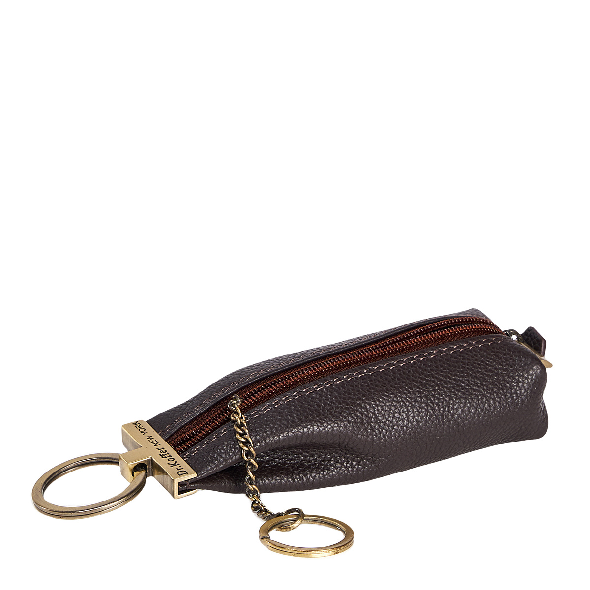 Ключница Dr.Koffer из натуральной кожи темно-коричневая