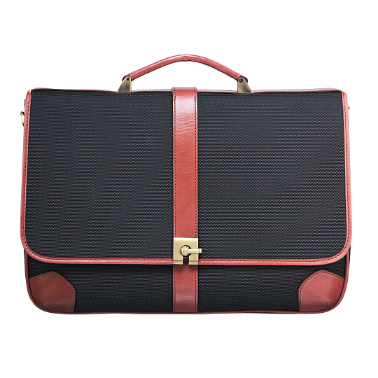 Деловая сумка Dr.Koffer из нейлона и натуральной кожи