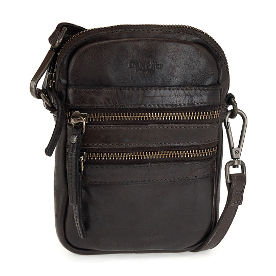 Сумка через плечо Dr.Koffer из натуральной кожи серая