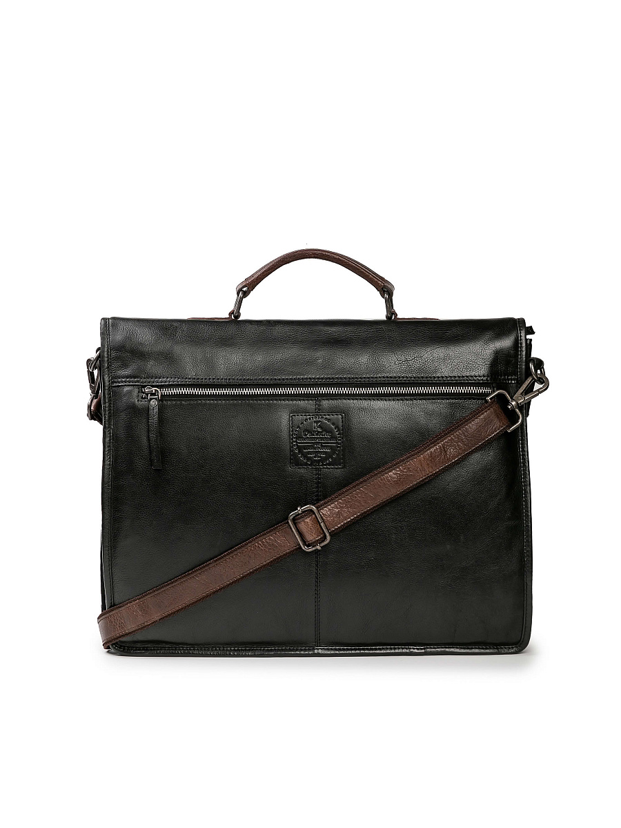 Портфель Dr.Koffer из натуральной кожи черный