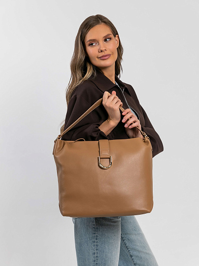 Женская сумка Dr. Koffer из натуральной кожи бежевая