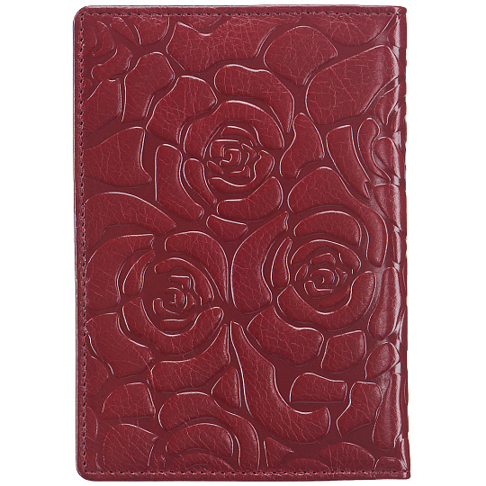 Красная обложка для паспорта "Роза" Dr.Koffer X510130-148-03