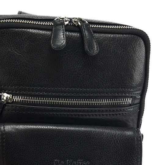 Сумка через плечо Dr.Koffer из натуральной кожи черная
