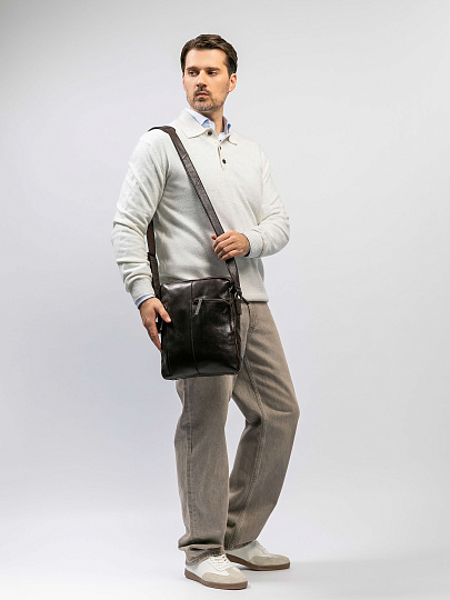 Сумка через плечо Dr.Koffer из натуральной кожи коричневая