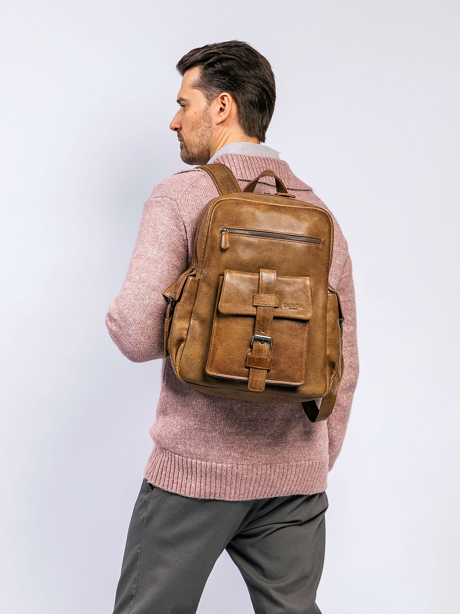 Рюкзак Dr. Koffer из натуральной кожи коричневый