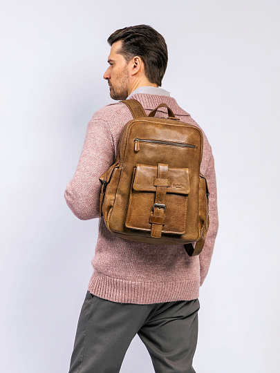 Рюкзак Dr. Koffer из натуральной кожи коричневый