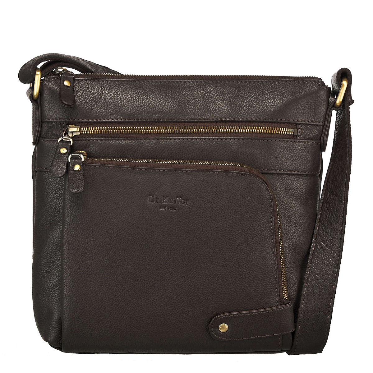 Сумка через плечо Dr.Koffer из натуральной кожи коричневая