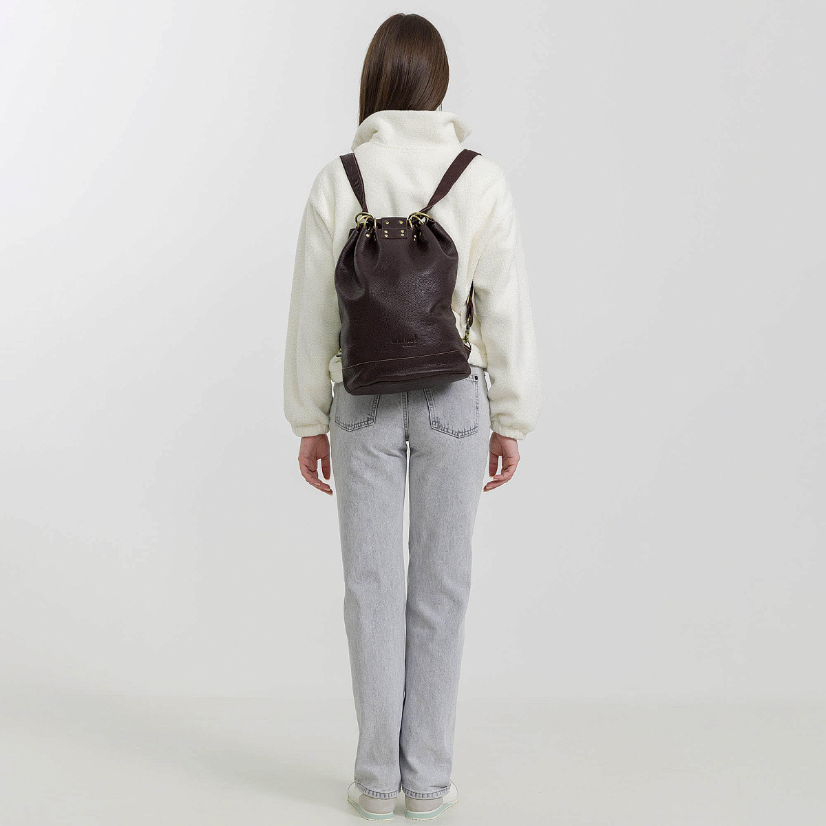 Рюкзак Dr.Koffer из натуральной кожи темно-коричневый