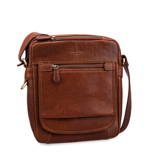 Сумка через плечо Dr.Koffer из натуральной кожи коричневая