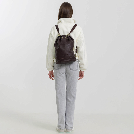 Рюкзак Dr.Koffer из натуральной кожи темно-коричневый