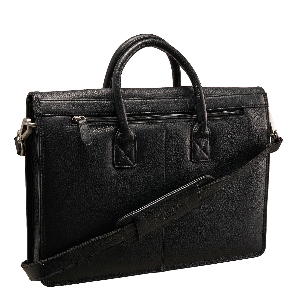 Деловая сумка Dr.Koffer из натуральной кожи черная