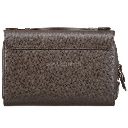 Мужская кожаная сумка визитка коричневого цвета Dr.Koffer B402499-141-09