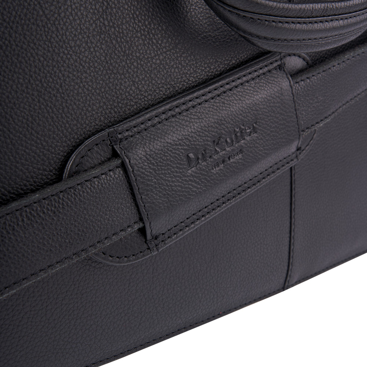 Деловая сумка Dr.Koffer из натуральной кожи черная