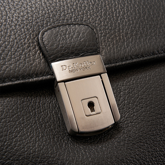 Портфель Dr.Koffer из натуральной кожи черный