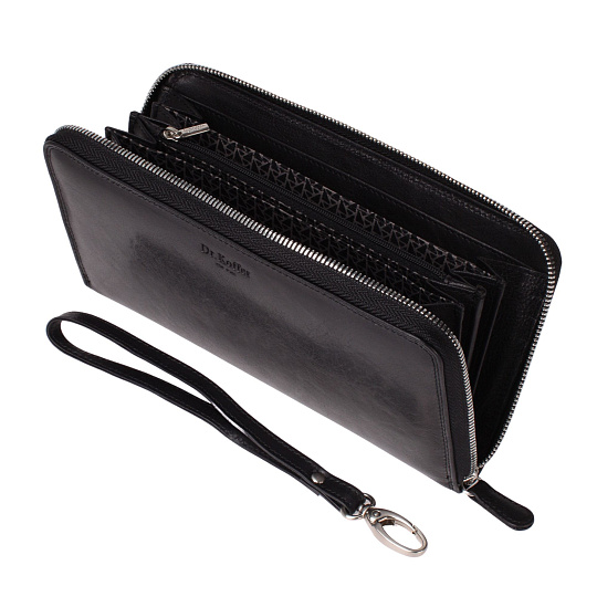 Портмоне Dr.Koffer из натуральной кожи черное