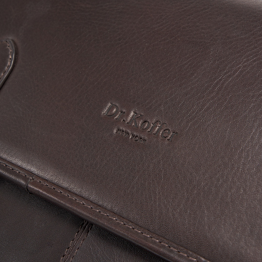 Портфель Dr.Koffer из натуральной кожи темно-коричневый