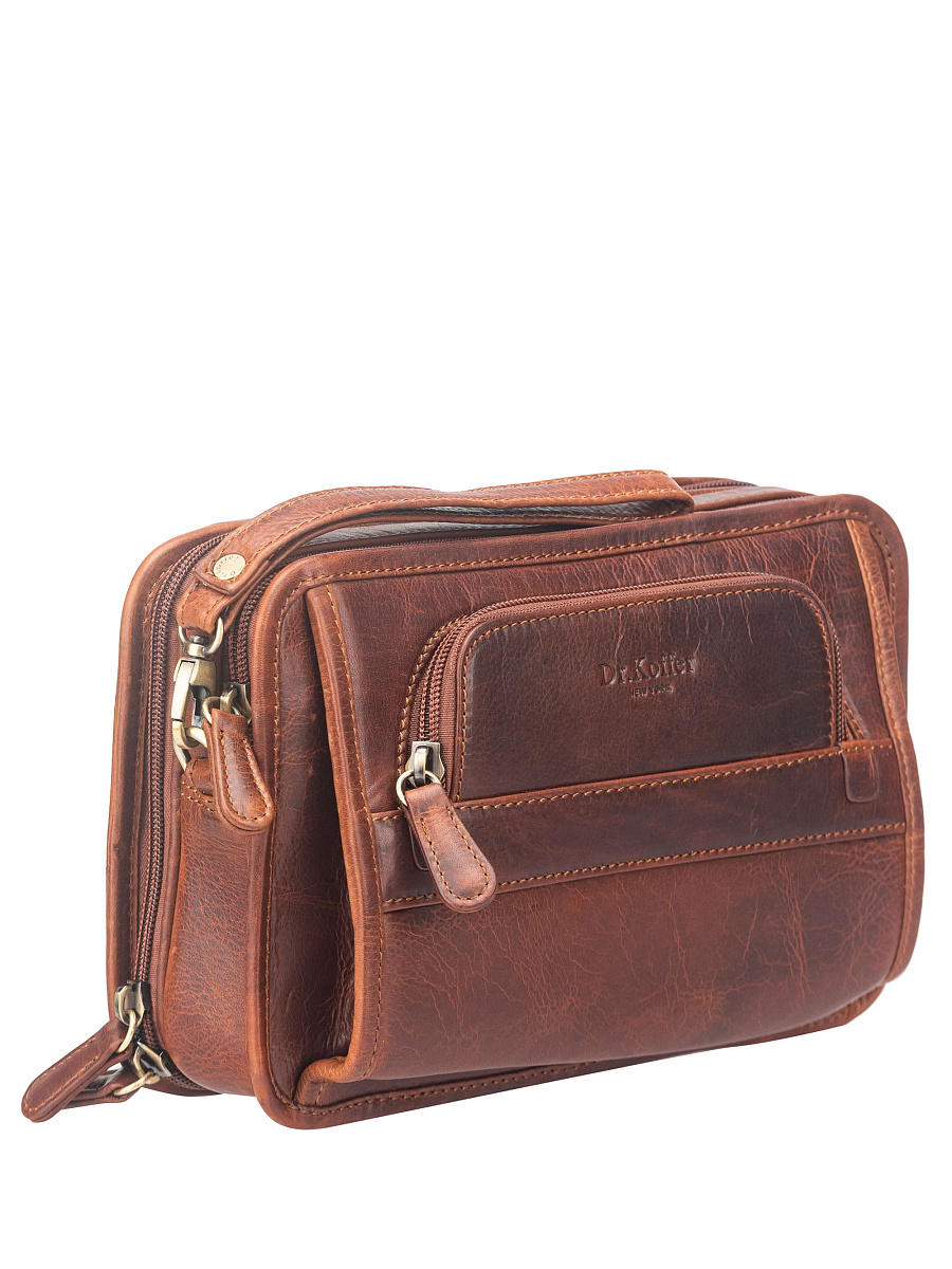 Сумка-визитка Dr. Koffer из натуральной кожи коричневая