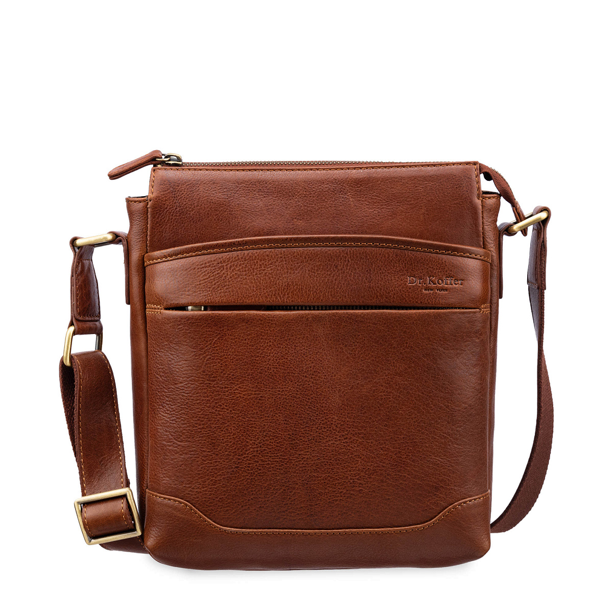 Сумка через плечо Dr.Koffer из натуральной кожи коричневая