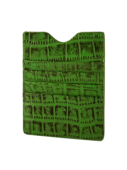 Кредитница Dr.Koffer из натуральной кожи зеленая