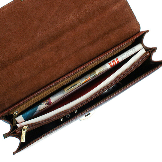 Портфель Dr.Koffer из натуральной кожи светло-коричневый