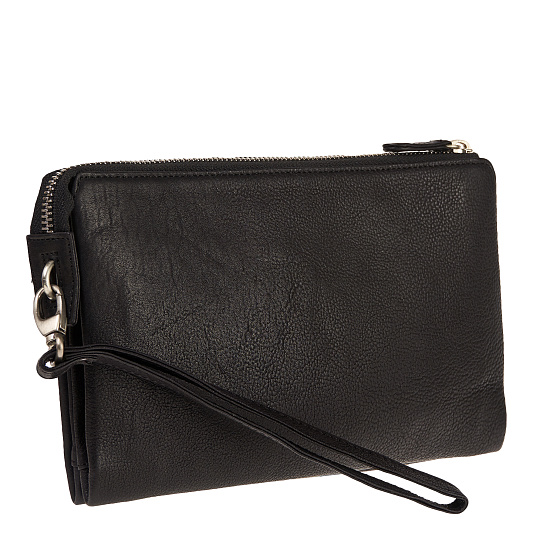 Сумка барсетка из натуральной кожи Dr. Koffer черная