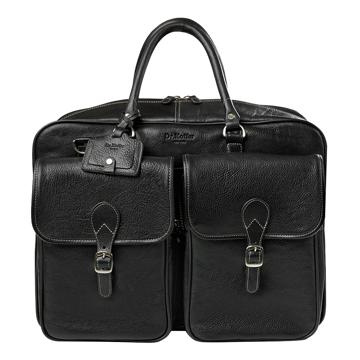 Сумка дорожная Dr.Koffer из натуральной кожи черная