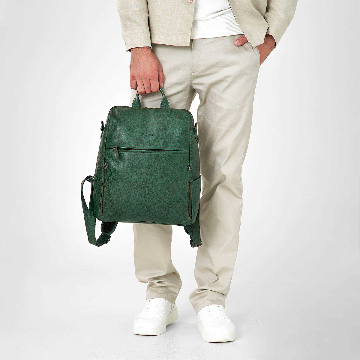 Рюкзак Dr.Koffer из натуральной кожи зеленый