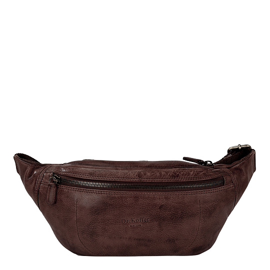 Сумка на пояс Dr. Koffer из натуральной кожи коричневая