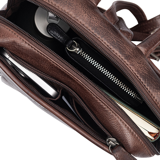 Рюкзак Dr.Koffer из натуральной кожи темно-коричневый