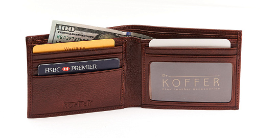 Портмоне Dr.Koffer из натуральной кожи светло-коричневое